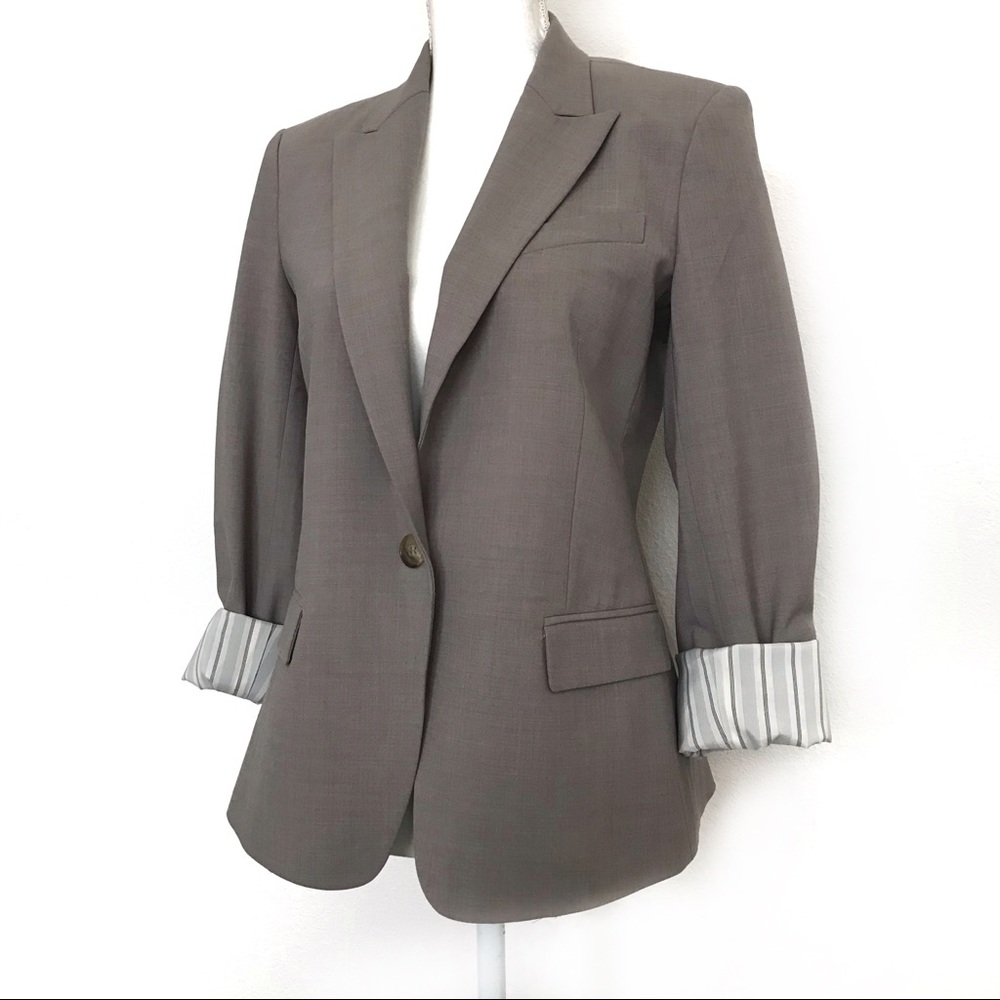 Theory Notched Collar Blazer Grey